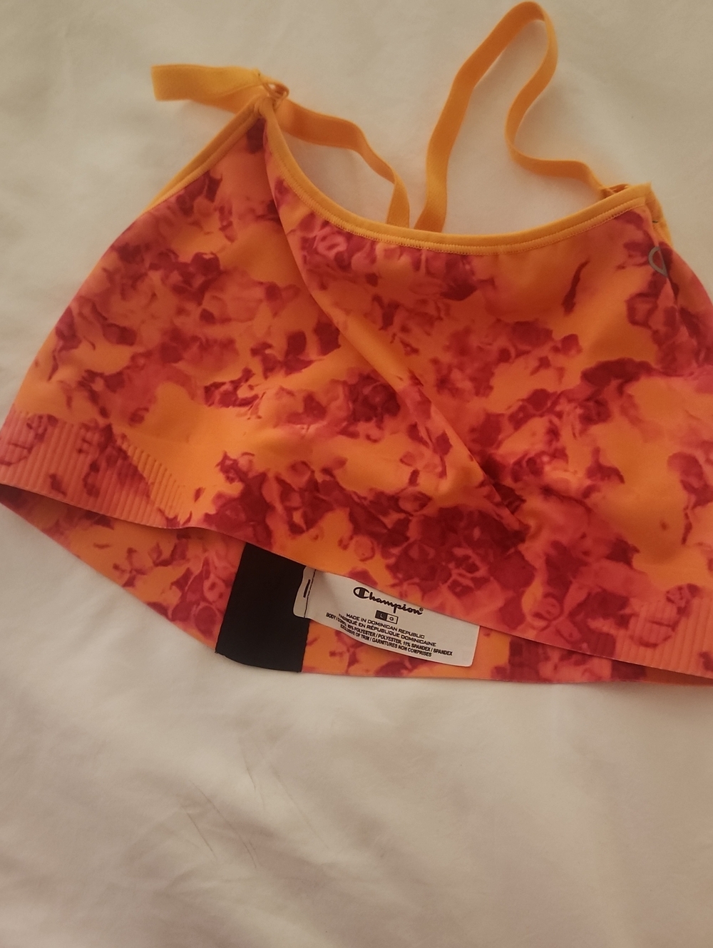 Champion Orange Red Floral Camisole Sports Top